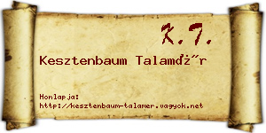 Kesztenbaum Talamér névjegykártya